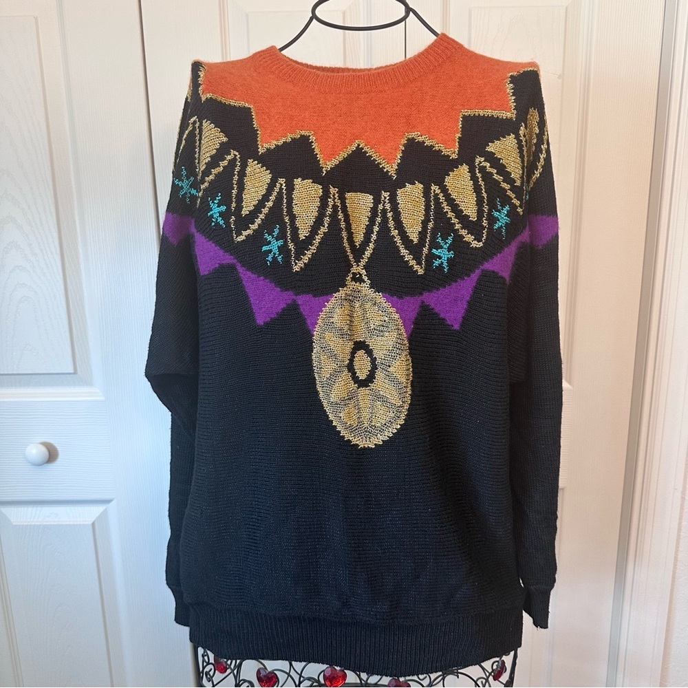 Vintage 80s Ambrosius Heim Medallion Sweater Size 42​